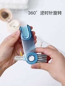 JOYNCLEON bàn chải cốc sữa chai Cốc cách nhiệt Bìa Khoảng cách bàn chải làm sạch cup ba trong một hình chữ U làm sạch bàn chải cốc sữa chai Miệng cọ silicon