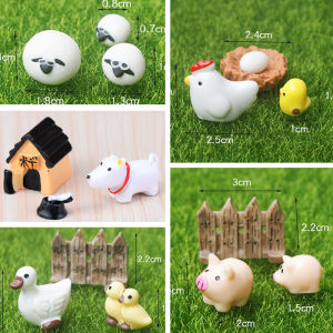 Resin Pullet Sheep Pig Duck Puppy Micro Landscape Small Ornaments Moss Fun Farm Small Animal