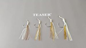TEASER 3PCS/BAG Sea Fishing Jig Single Hook Luminous Silicone Thread High Carbon Steel Reinforced Heavy-Duty Fish Hook