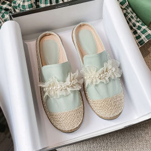 Closed Toe Half Slippers Womens Summer Outwear Fisherman Shoes Lazy Sandals Thick Sole Muller Fairy Sandals Plus Size 41-43