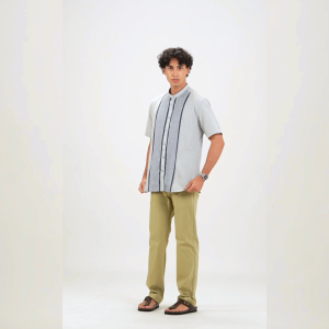 EDWIN JEANS - KOKO IKRAM LIGHT BLUE Kemeja Lengan Pendek Baju Muslim Pria Top Man Muslim Shirt