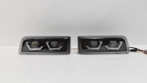 LED DRL Running Lights Amber Turn Signal Fog Light Front Bumper Decor Lamp Upgrade Accessories for Toyota 4Runner 2010-2013