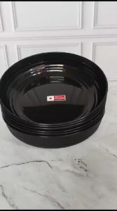 6 PCS Piring Ramen Japan (Bonus Sumpit) - Piring Hitam Ramen Model Ulir- Piring Bulat Hitam-Piring plastik Lusinan Murah