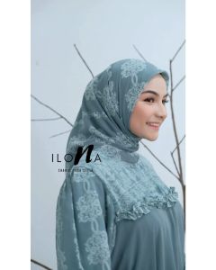 Ilona - Sabiya Dress Wanita Dewasa Set Kerudung Matt Ceruty Gamis Set Hijab Segi Empat
