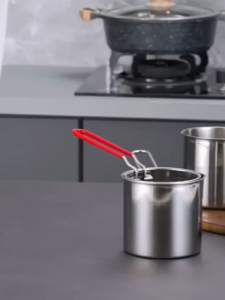 Stainless steel Deep Fryers Pot with strainer kitchen fryer heavy duty Deep Fryers pan frying pan 304 stainless dip fry for business chicken burger french fries cooking tools Multi-purpose deep fryers cooking pot