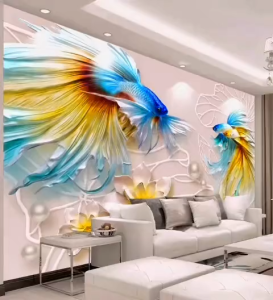 Tranh dán tường 3d thiên nhiên rừng trúc xanh tươi mát sẵn keo dán