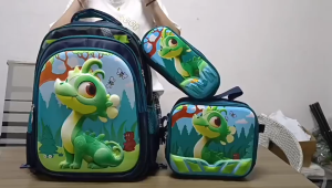 SG Gadget® 3Pcs/set Kids Cartoon Schoolbag with Trolley High Quality Kids Backpack （with Pencil Case Lunch Bag ）