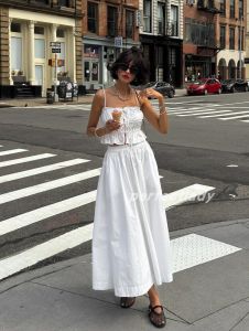 Slim Drawstring French Vintage Tank Top