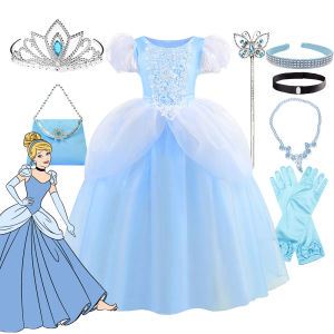 Disney Classic Cinderella Deluxe Trang Phục Váy Ren Dành Cho Trẻ Em Công Chúa Giả Vờ Chơi Grace Ball Gown Với Các Phụ Kiện Trang Phục Tiệc Sinh Nhật Cho Bé Gái 4-6 Tuổi
