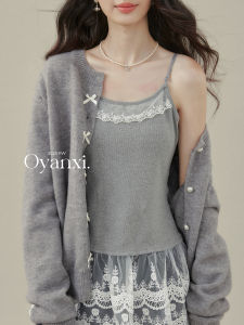 OUYANGXI | Áo Sweater Knit Đẹp Độc Đáo Chi Tiết Ren