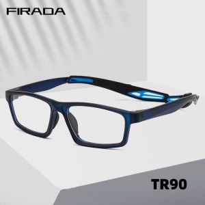 Firada thời trang xe đạp thể thao mắt kính cổ điển vuông TR90 bóng rổ kính quang Khung kính theo toa thuốc nam 12-1219