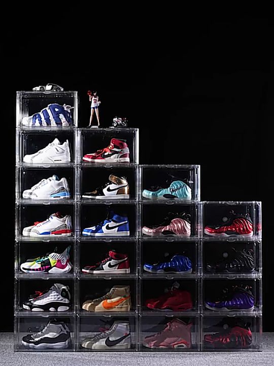 Shoe Storage Box, Clear Plastic Stackable Shoe Box, Drop Front Shoe Box ...