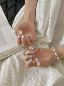 Two-Moons Water-Based Nail Polish S393 Pure Silver S293 Grey Blue Color Chosen with Care Beauty Tools Nail Polish