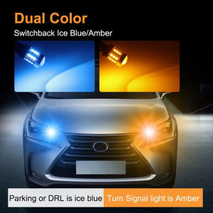 LED T20 7443 W21/5W Led Bulb Dual Color T25 3157 LED Turn Signal Light DRL 1157 BAY15D P21/5W canbus Led Auto Lamp 12V Brake