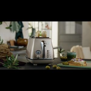 Máy Nướng Bánh Mì DeLonghi CTOT2103 Icona Metallics (BG/GY) - 2 Ngăn Chính Hãng