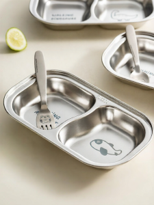 onlycook | 304 Stainless Steel Children Partitioned Dinner Plate