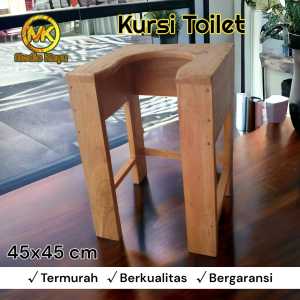 Kursi toilet lansia BAB kursi wc kursi toilet portable kursi wc kayu ukuran 45x45x50cm