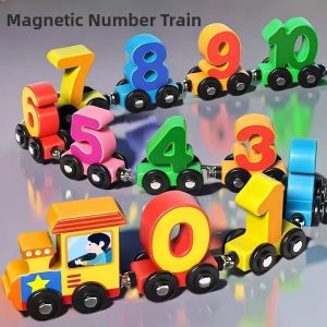 JIFANPAUL | Educational Magnetic Number Train Building Blocks Toy for 1-3 Years Old Boys and Girls