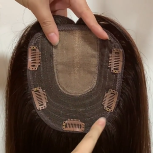 แท็บเล็ต13*15-45cm สีแดง100% ชิ้นเส้นผมมนุษย์สีดำและสีน้ำตาลมอคค่าท็อปเปอร์คลุมผมปลอมที่คลุมผมสีขาววิกผมที่ระบายอากาศได้น้ำหนักเบาเพิ่มวอลลุ่มสำหรับผู้หญิง