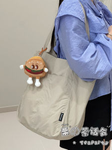 Korean Style Large Capacity Canvas Tote Bag Casual Shoulder Bag for Class And Commuting Lightweight Single Strap Bag