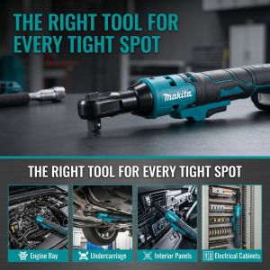 Makita | Makita 18V LXT Square Drive Ratchet Wrench DWR180Z Cordless Power Tool For Light Vehicle Undercarriage Care And Brake Parts