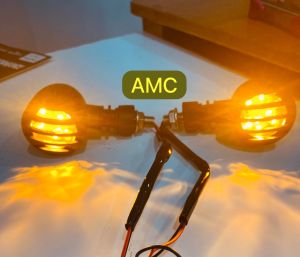 Sein Sen Bulat Custom Model Tralis Plastik Abs LED Motor Clasic Model Tralis Custom Japstyle Warna - Hitam Universal isi 2 pcs Vixion Scorpio Byson Ninja Cb GL 110 Clasik C70 Supra Astrea X-Ride W175 Xsr Ksr Klx Crf Wr155 W175 Sein Bulat Custom Tralis Sen