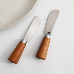 YUANSHANZHU | Elegant Solid Wood Handle Jam Butter Cheese Knife Set