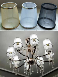 New Arrival Transparent Mesh Lampshade E14 Crystal Chandelier Shell Cover Clip Bubble Lampshade Eye Protection E27 Chinese Style Chandelier Accessories
