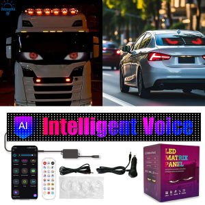 LED Matrix Pixel Panel APP AI Voice Function Flexible Addressable RGB Pattern Graffiti Scrolling Text Animation Display Car