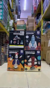[KST] Mainan Roket Magnetik Bongkar Pasang Edukatif Anak Berputar 360 Derajat Kado Ulang Tahun