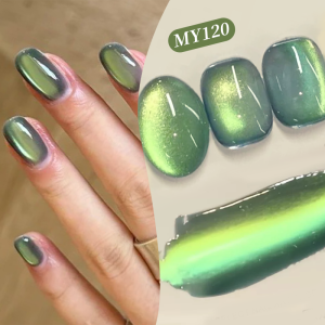 BORN PRETTY 10ml Green Colored Cat Magnetic Gel Nail Polish Ultra Shine Semi Permanent Soak Off UV Gel Manicure Nail Art Varnish