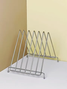 6-Grid Stainless Steel Triangular Cutting Plate Rack / Multi Grid Cutting Board Rack / Antibacterial Cutting Board Rack