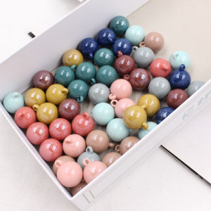 20mm Solid Color Dangling Beads 5 Pieces Mixed Color Bright Oil South Korea Large Beads DIY round Beads Head Rope Rubber Band Accessories Material New