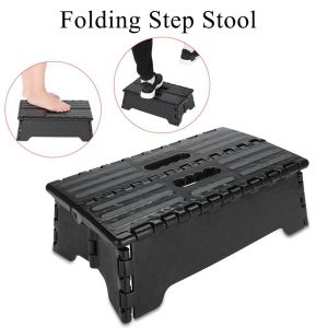 Portable Folding Step Stool Black Step Ladder for Elderly Pregnant Bathroom Travel Use Elderly Step