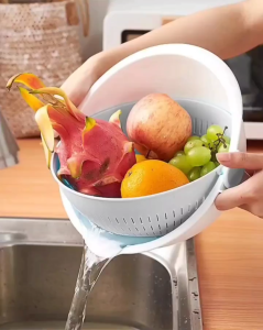 DAILYGO ActiveBae Kitchen Gadgets Round Food Strainer Over the Sink Colander Washing Bowl for Pasta Fruits
