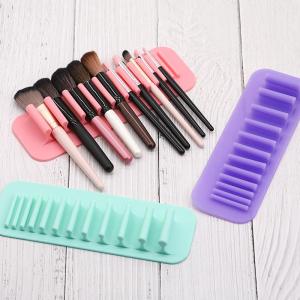 Creative New Dressing Table Makeup Brush Brush Drying Rack Silicone Wall-Mounted Brush Storage Rack Punch-Free Wall-Sticking Brush Drying Rack