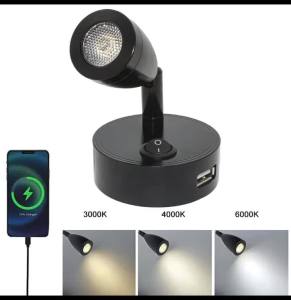1-Pack 12-24V LED Reading Light Car Interior Spot Lamp Bedside Wall Mount Light for RV Boat Caravan Motorhome Truck Camper