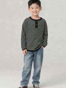 【พร้อมส่งจากกรุงเทพ】🚀 เสื้อยึดแขนยาวเด็ก เสื้อแขนยาวลายทาง เกาหลี ผ้าฝ้ายนุ่ม เสื้อฮู้ดเด็ก 3-12 ปี