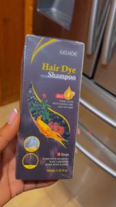 EELHOE Hair Dye Shampoo 100ML Polygonum Multiflorum Extract Shampoo Natural Black Hair (Black/Brown)