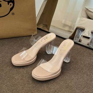YX | Fashionable Transparent High-Heel Crystal Sandals