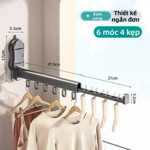 Giá Phơi Quần Áo Thu Gọn Có Chân Hút