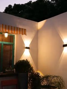100% Original LED Lights Outdoor Solar Wall Lamp Waterproof Sconces Lighs Garden Decor Stairs Fence Courtyard Landscape