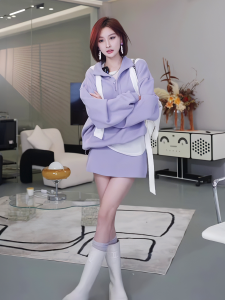 American Style Loose Long Sleeve Collared Sweatshirt High Waist Mini Skirt Women Early Autumn Vintage Elegant Two Piece Set