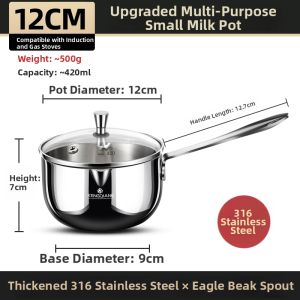 RONGCHUAN | Baby Food Milk Heating Pot 316 Stainless Steel