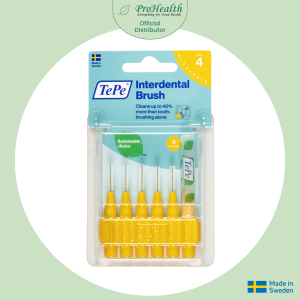 TePe Interdental Brush Original SOFT Yellow Size 4 (6pc/pk) For cleaning between teeth