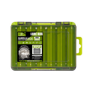 Double Sided Fishing Lure Boxes 12 Compartments Fishing Tackle Organizer With 2 Buckle Plastic Clear Storage Case