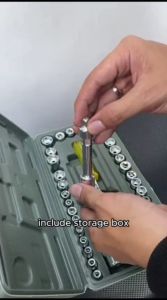 Aiwa 40 in 1 Kunci Pas 1 Satu Set Lengkap Universal Combination Socket Wrench Set 1/4 Ratchet 40 PCS