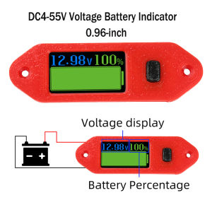 Universal Battery Level Indicator DC4-55V 0.96-inch Voltage Meter Ternary Lithium/Lead Acid Battery for EV Power Storage