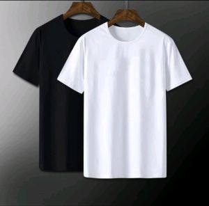 Integrity shop เสื้อยืดคอกลมแขนสั้น ผู้ชาย สีล้วน Mens Short Sleeve T-Shirt (สีดำ สีขาว )