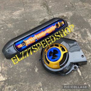 COVER TUTUP KIPAS KARBON PLUS COVER CNC & COVER TAMENG KNALPOT CARBON PLUS LIST TAMENG KNALPOT BESI MIO SMILE MIO SPORTY MIO SOUL KARBU NOUVO FINO KARBU